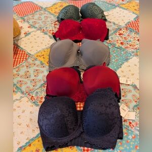 Elegant Lace Women's Bra Set - Red, Gray, Navy
